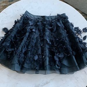 DVF silk 3D embellished floral circle skirt